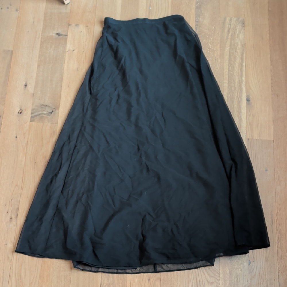 Black A-Line Maxi Skirt